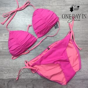 A.Che Halter Tie Side Bikini Swimsuit Size M